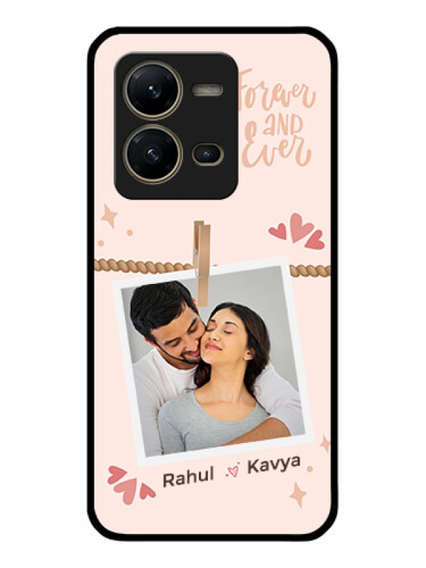 Custom Vivo V25 5G Custom Glass Phone Case - Forever and ever love Design