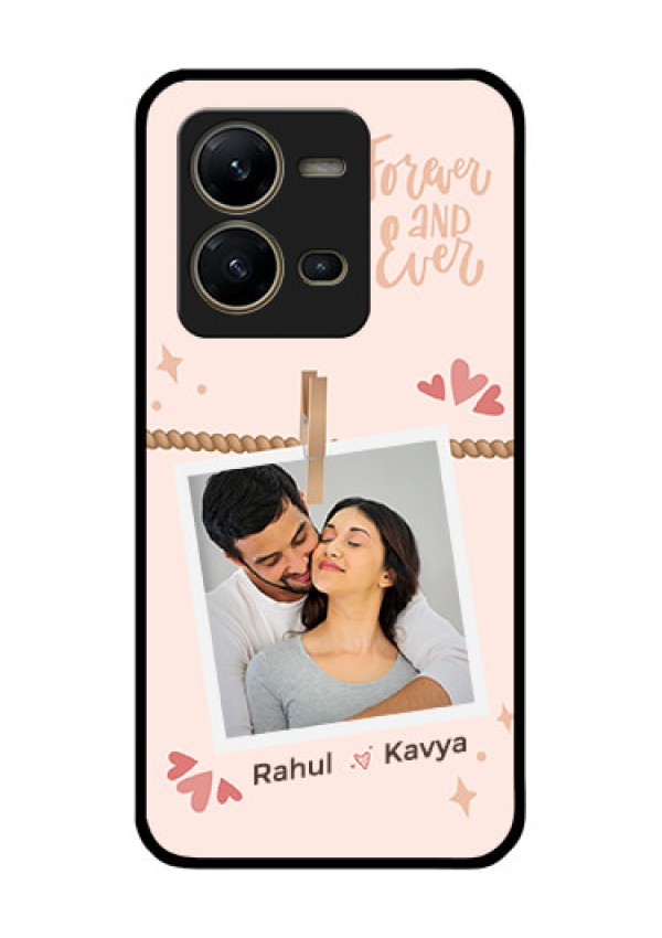 Vivo V25 5G Custom Glass Phone Case - Forever and ever love Design