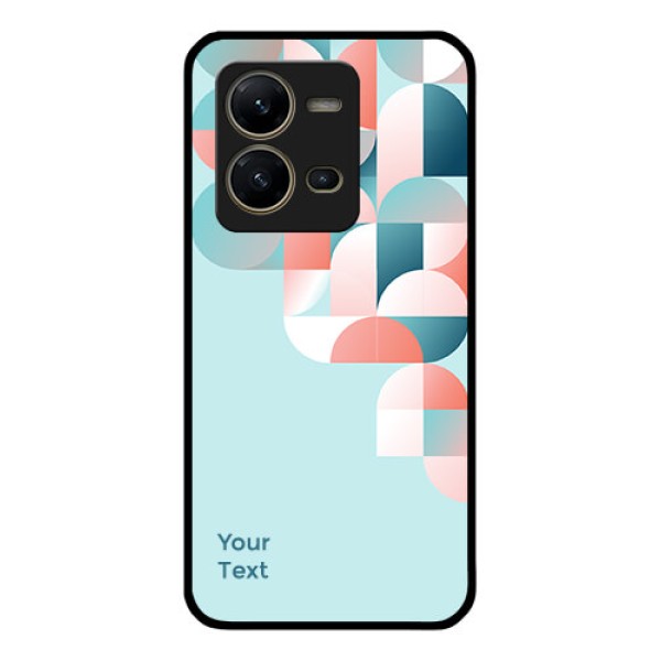 Vivo V25 5G Custom Glass Phone Case - Stylish Semi-circle Pattern Design