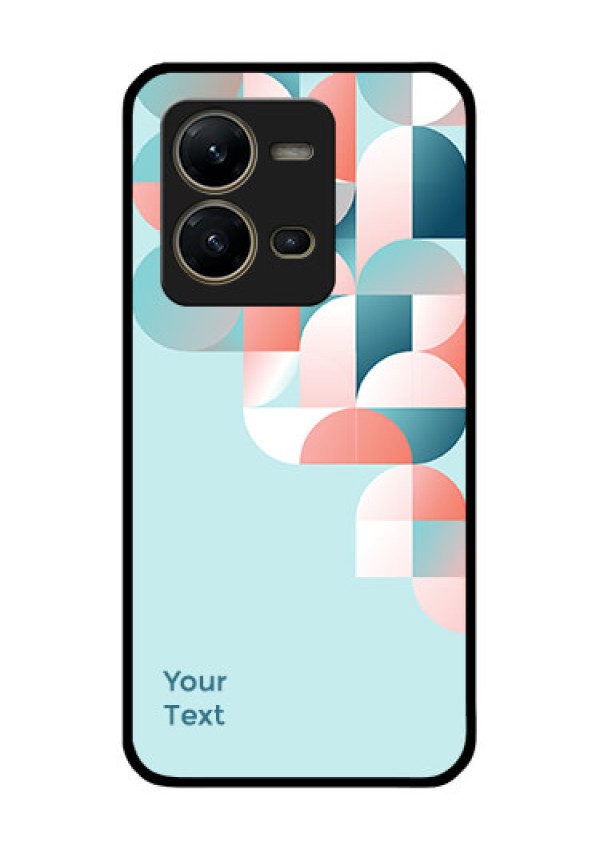 Vivo V25 5G Custom Glass Phone Case - Stylish Semi-circle Pattern Design