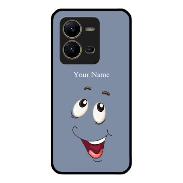 Vivo V25 5G Photo Printing on Glass Case - Laughing Cartoon Face Design