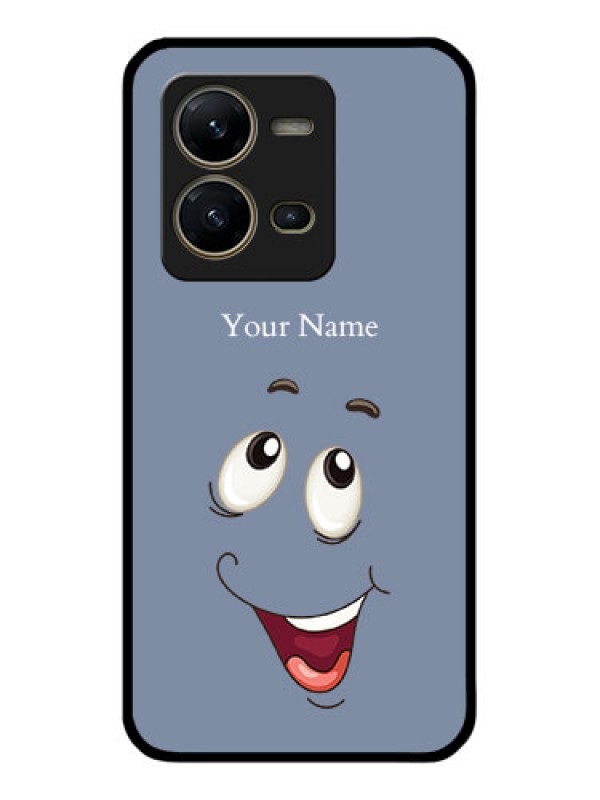 Custom Vivo V25 5G Photo Printing on Glass Case - Laughing Cartoon Face Design
