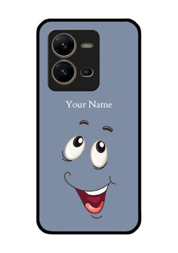 Vivo V25 5G Photo Printing on Glass Case - Laughing Cartoon Face Design