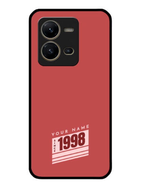Custom Vivo V25 5G Custom Glass Phone Case - Red custom year of birth Design