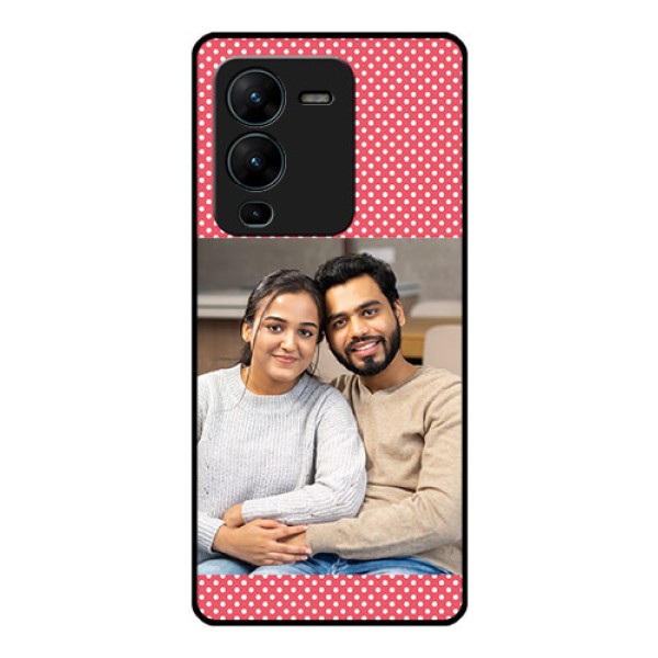 Vivo V25 Pro 5G Custom Glass Phone Case - White Dotted Design