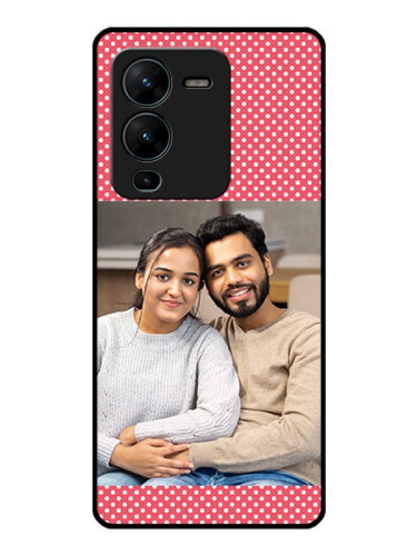 Custom Vivo V25 Pro 5G Custom Glass Phone Case - White Dotted Design