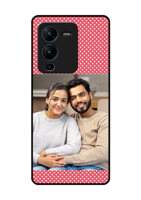 Vivo V25 Pro 5G Custom Glass Phone Case - White Dotted Design