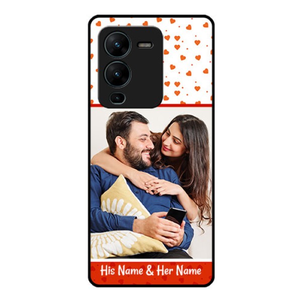 Vivo V25 Pro 5G Custom Glass Phone Case - Orange Love Symbol Design