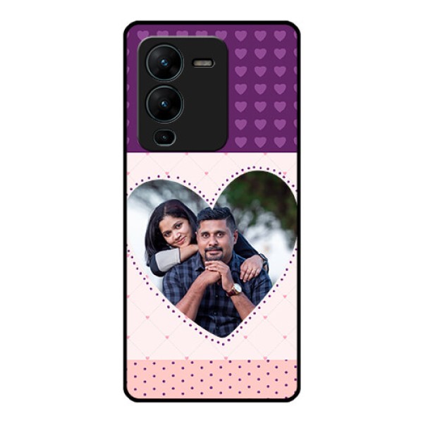 Vivo V25 Pro 5G Custom Glass Phone Case - Violet Love Dots Design Vivo V25 Pro 5G Custom Glass Phone Case - Violet Love Dots Design