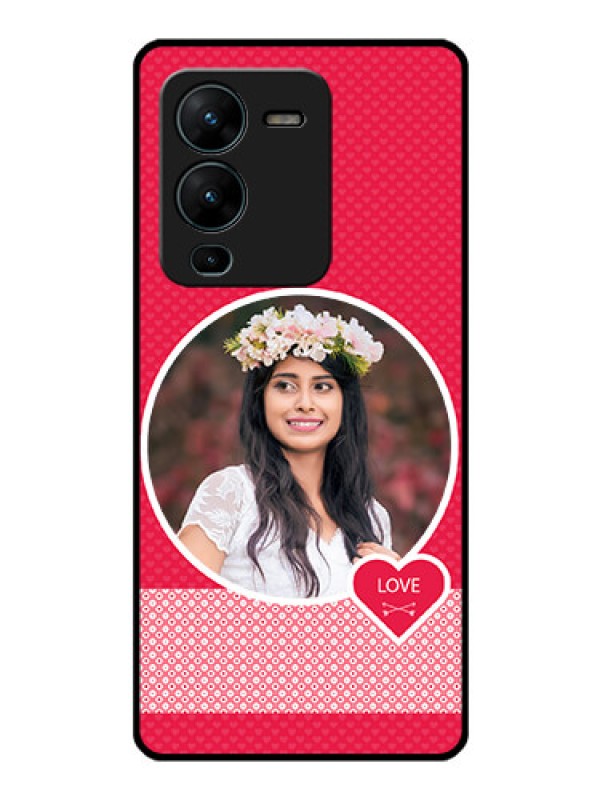 Custom Vivo V25 Pro 5G Personalised Glass Phone Case - Pink Pattern Design
