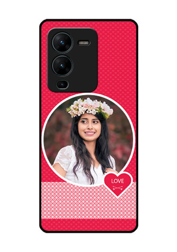 Vivo V25 Pro 5G Personalised Glass Phone Case - Pink Pattern Design