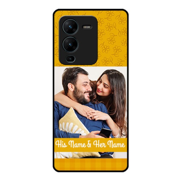 Vivo V25 Pro 5G Custom Glass Mobile Case - Yellow Floral Design