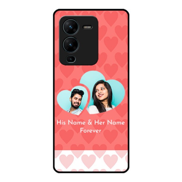 Vivo V25 Pro 5G Personalized Glass Phone Case - Couple Pic Upload Design