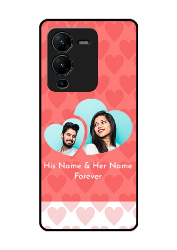Vivo V25 Pro 5G Personalized Glass Phone Case - Couple Pic Upload Design