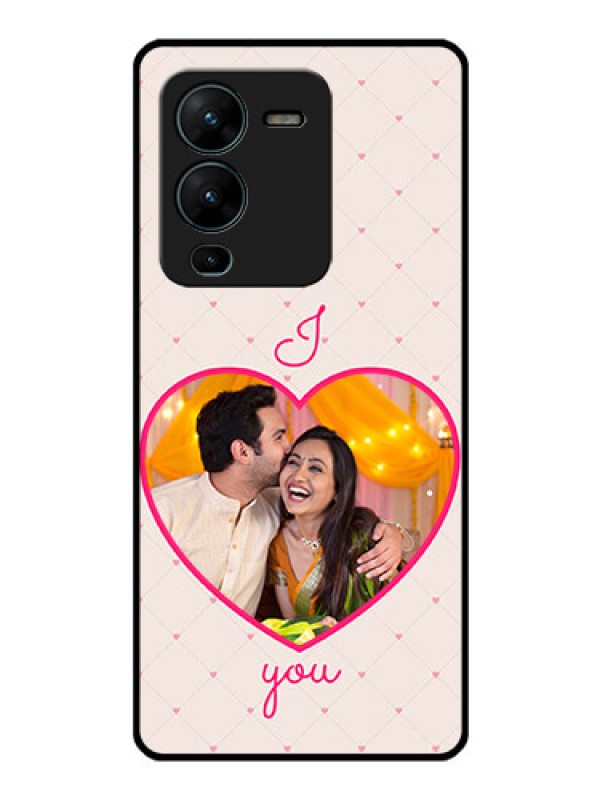 Custom Vivo V25 Pro 5G Custom Glass Mobile Case - Heart Shape Design