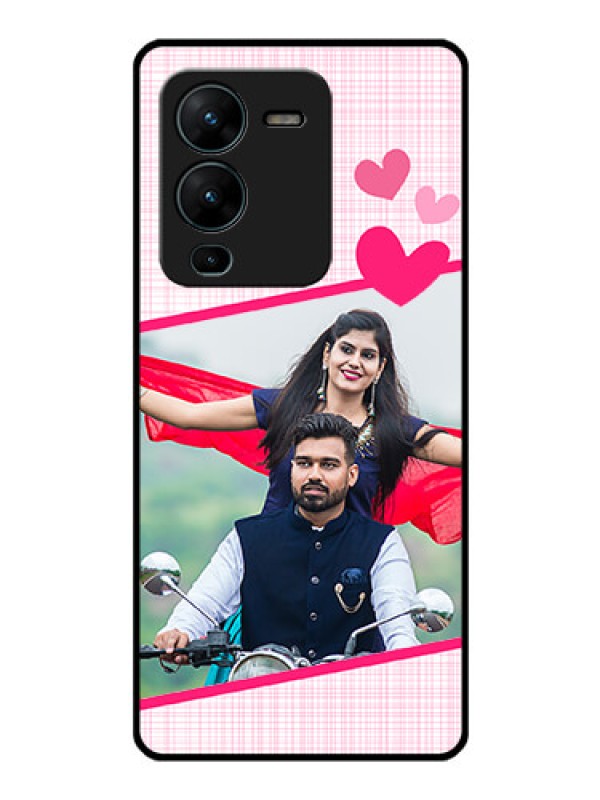 Custom Vivo V25 Pro 5G Custom Glass Phone Case - Love Shape Heart Design