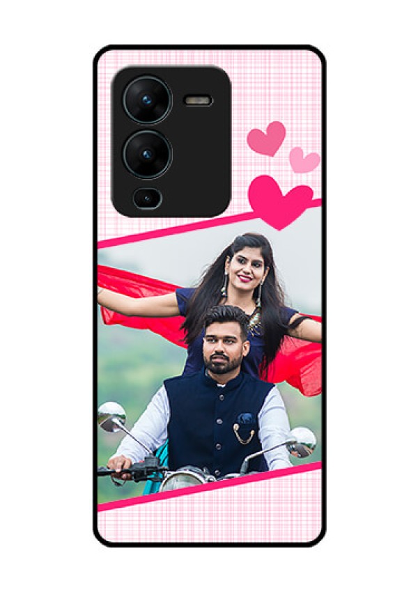 Vivo V25 Pro 5G Custom Glass Phone Case - Love Shape Heart Design