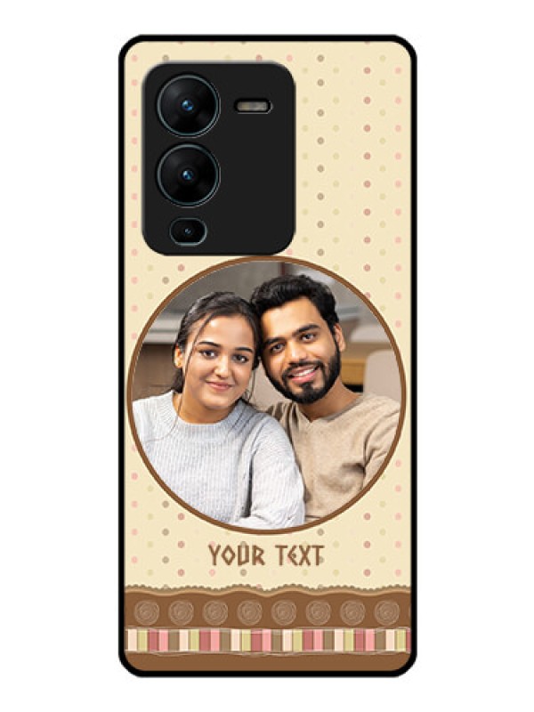 Custom Vivo V25 Pro 5G Custom Glass Mobile Case - Brown Dotted Mobile Case Design