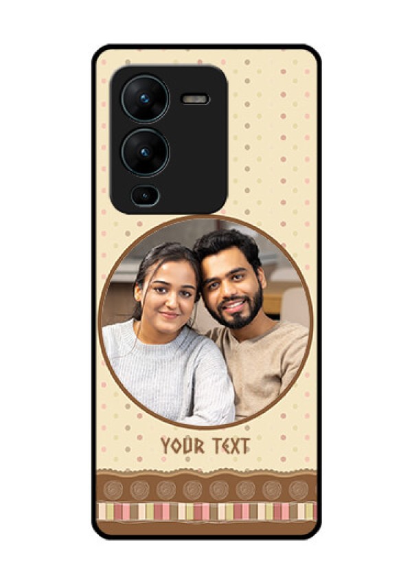 Vivo V25 Pro 5G Custom Glass Mobile Case - Brown Dotted Mobile Case Design