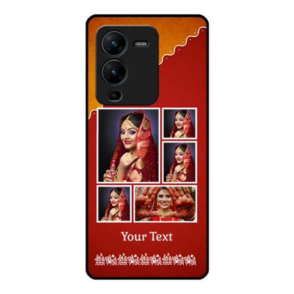 Vivo V25 Pro 5G Personalized Glass Phone Case - Wedding Pic Upload Design