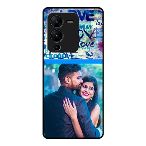 Vivo V25 Pro 5G Custom Glass Mobile Case - Colorful Love Design Vivo V25 Pro 5G Custom Glass Mobile Case - Colorful Love Design