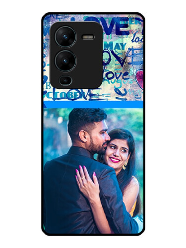 Custom Vivo V25 Pro 5G Custom Glass Mobile Case - Colorful Love Design