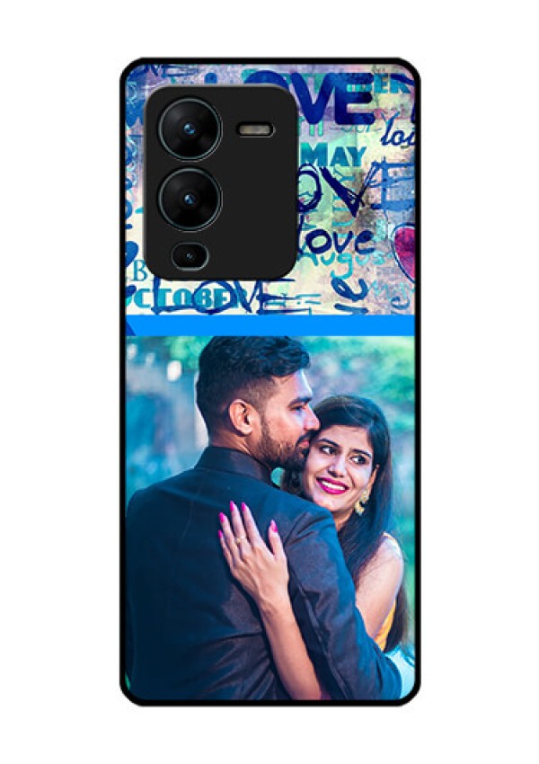 Vivo V25 Pro 5G Custom Glass Mobile Case - Colorful Love Design