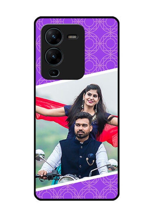 Vivo V25 Pro 5G Custom Glass Phone Case - Violet Pattern Design