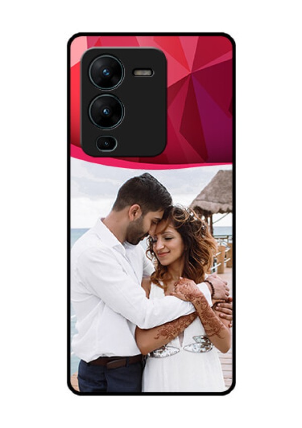 Vivo V25 Pro 5G Custom Glass Mobile Case - Red Abstract Design