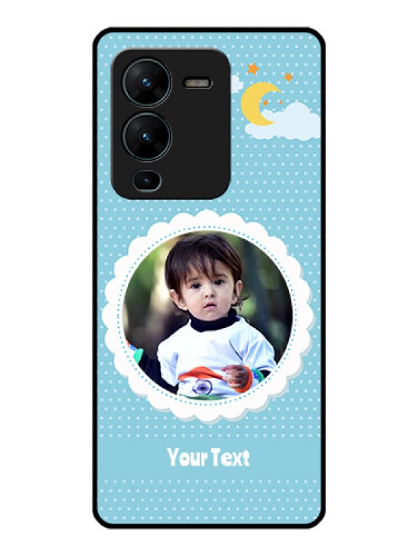 Custom Vivo V25 Pro 5G Personalised Glass Phone Case - Violet Pattern Design