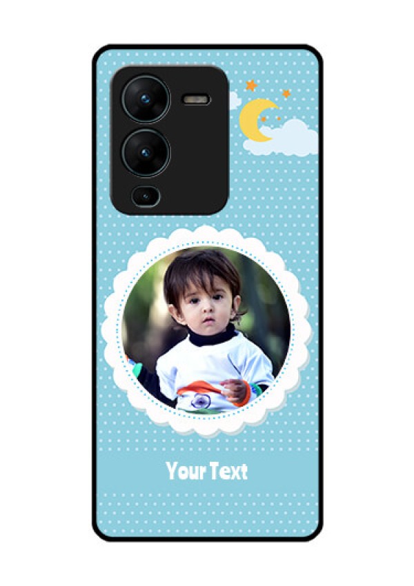Vivo V25 Pro 5G Personalised Glass Phone Case - Violet Pattern Design