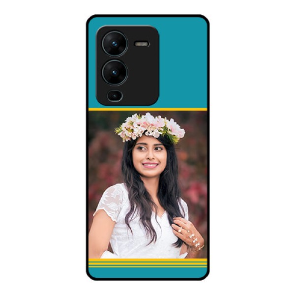 Vivo V25 Pro 5G Custom Glass Phone Case - Yellow & Blue Design