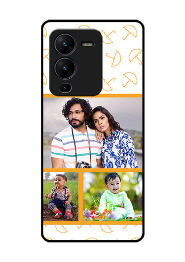 Vivo V25 Pro 5G Custom Glass Mobile Case - Yellow Pattern Design
