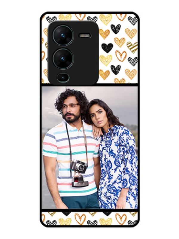 Custom Vivo V25 Pro 5G Photo Printing on Glass Case - Love Symbol Design