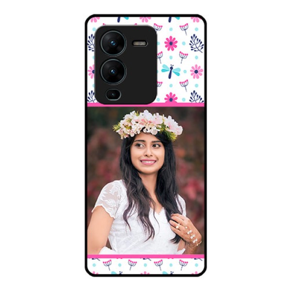 Vivo V25 Pro 5G Photo Printing on Glass Case - Colorful Flower Design Vivo V25 Pro 5G Photo Printing on Glass Case - Colorful Flower Design