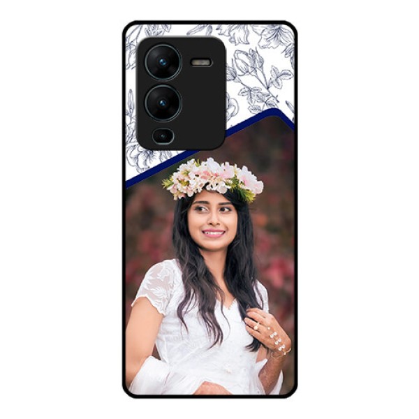 Vivo V25 Pro 5G Personalized Glass Phone Case - Premium Floral Design
