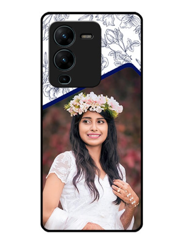 Custom Vivo V25 Pro 5G Personalized Glass Phone Case - Premium Floral Design