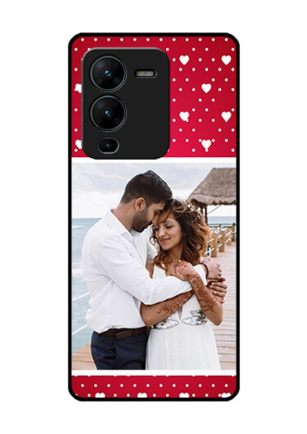 Vivo V25 Pro 5G Photo Printing on Glass Case - Hearts Mobile Case Design