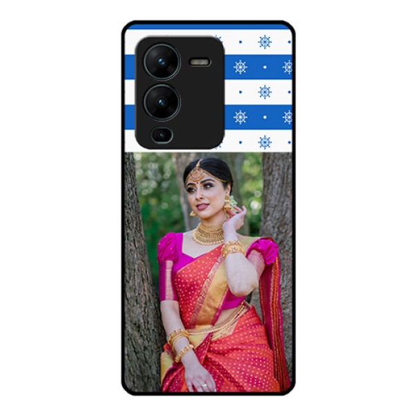 Vivo V25 Pro 5G Photo Printing on Glass Case - Snow Pattern Design