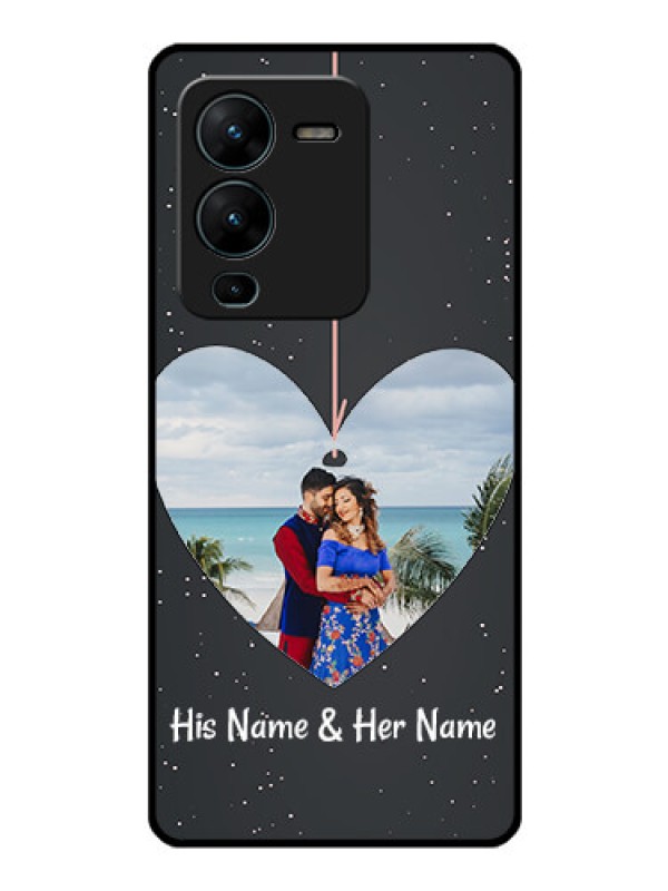Custom Vivo V25 Pro 5G Custom Glass Phone Case - Hanging Heart Design