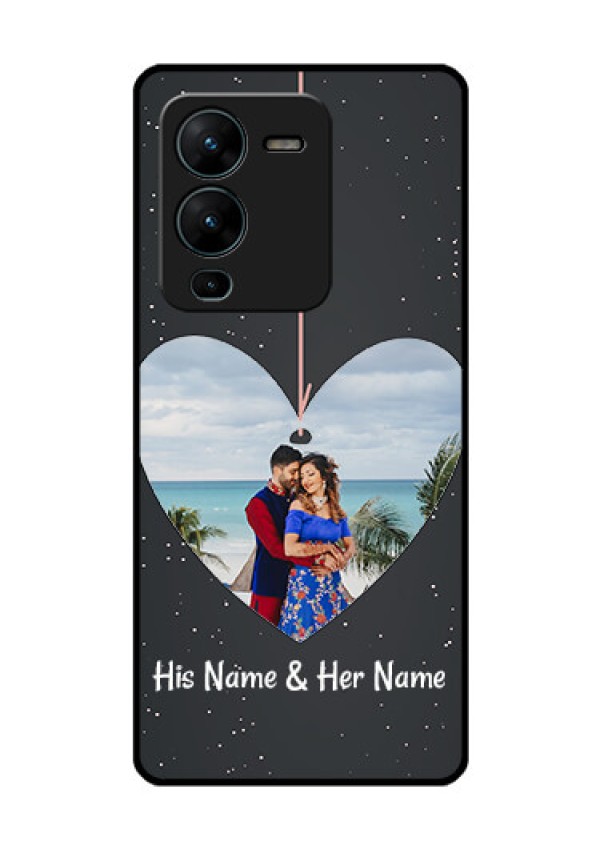 Vivo V25 Pro 5G Custom Glass Phone Case - Hanging Heart Design