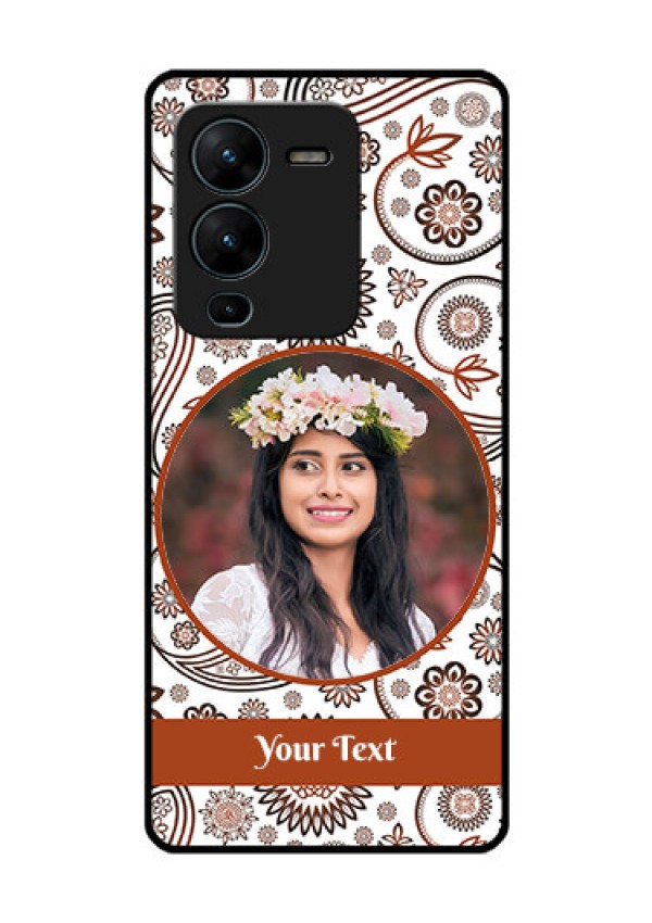 Vivo V25 Pro 5G Custom Glass Mobile Case - Abstract Flower Design