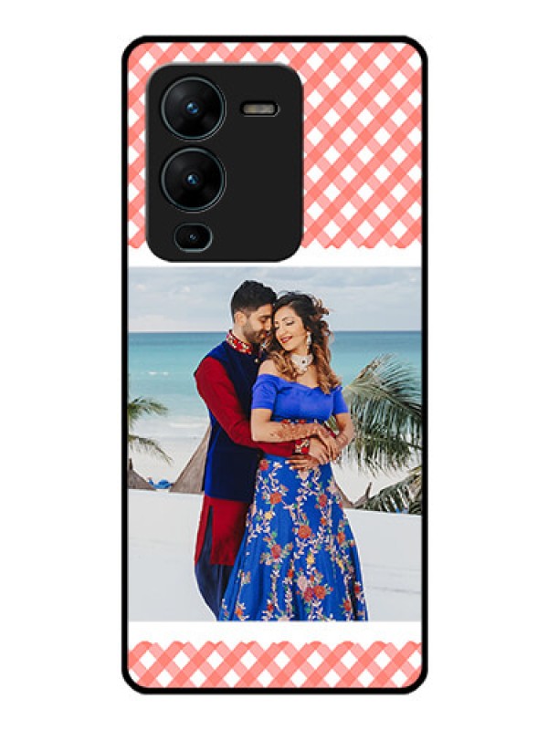 Custom Vivo V25 Pro 5G Personalized Glass Phone Case - Pink Pattern Design