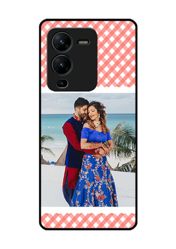 Vivo V25 Pro 5G Personalized Glass Phone Case - Pink Pattern Design