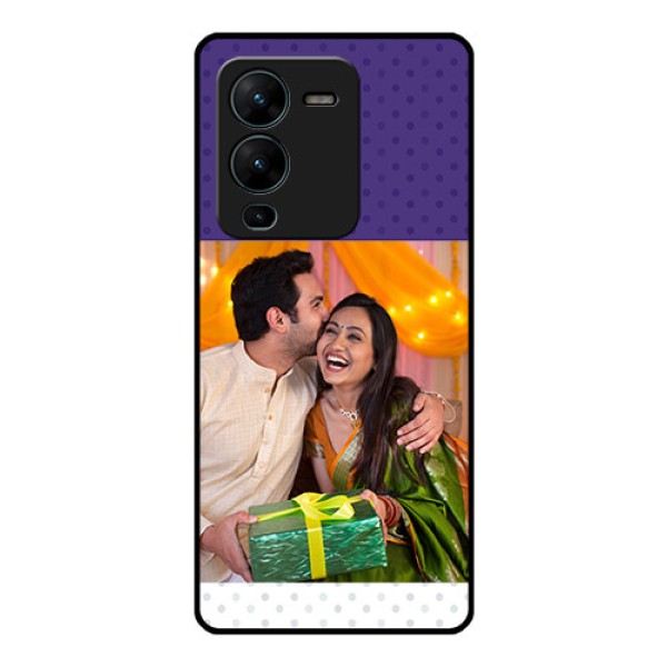 Vivo V25 Pro 5G Personalized Glass Phone Case - Violet Pattern Design Vivo V25 Pro 5G Personalized Glass Phone Case - Violet Pattern Design