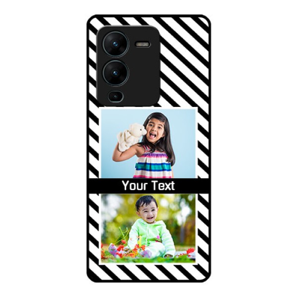 Vivo V25 Pro 5G Photo Printing on Glass Case - Black And White Stripes Design Vivo V25 Pro 5G Photo Printing on Glass Case - Black And White Stripes Design