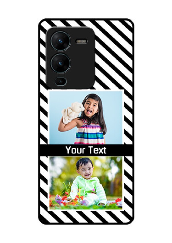 Vivo V25 Pro 5G Photo Printing on Glass Case - Black And White Stripes Design