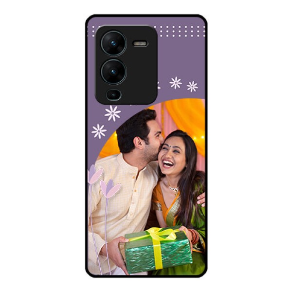 Vivo V25 Pro 5G Custom Glass Mobile Case - Lavender flowers design