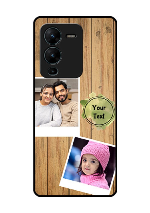 Vivo V25 Pro 5G Custom Glass Phone Case - Wooden Texture Design