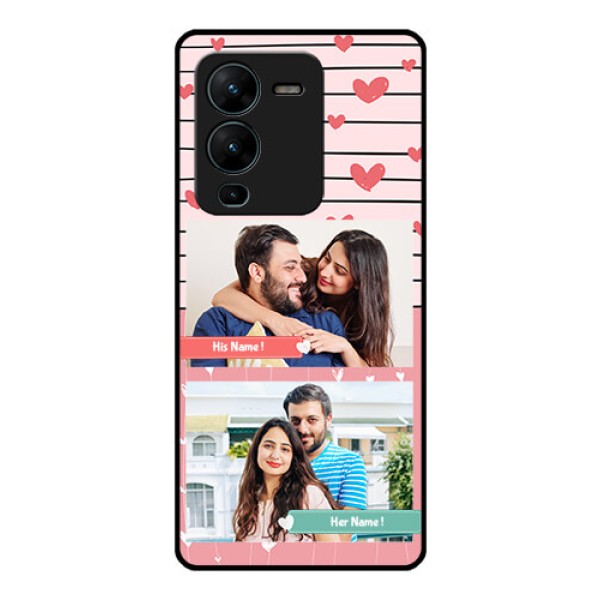 Vivo V25 Pro 5G Custom Glass Mobile Case - Photo with Heart Design